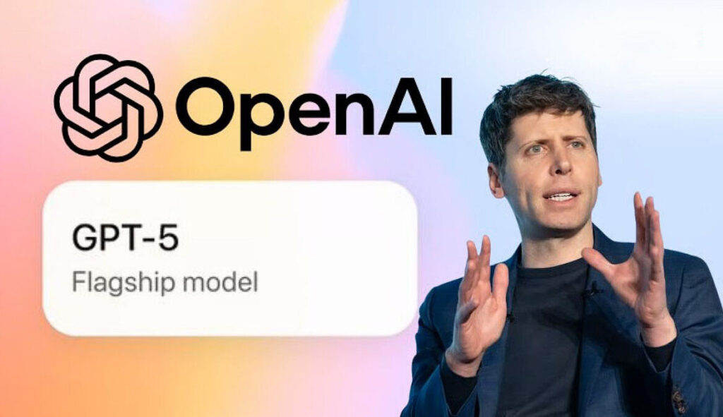 Sam Altman presenting OpenAI’s flagship GPT-5 model with major ChatGPT updates and features.
