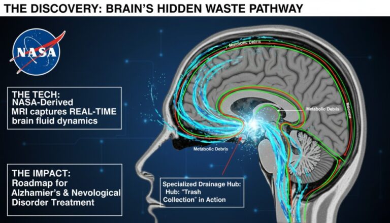 Scientists Find a Secret “Drain” in the Human Brain Using NASA Space Tech